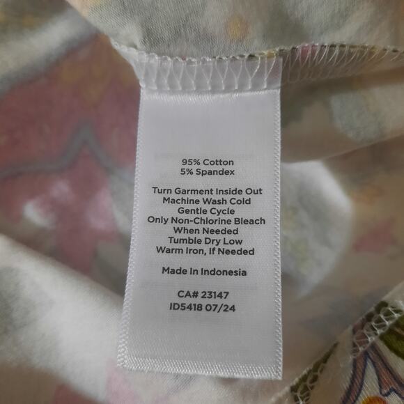 Talbots Bateau Neck 3/4 Sleeve Floral The Talbot Tee Size Medium NWT - Picture 5 of 7